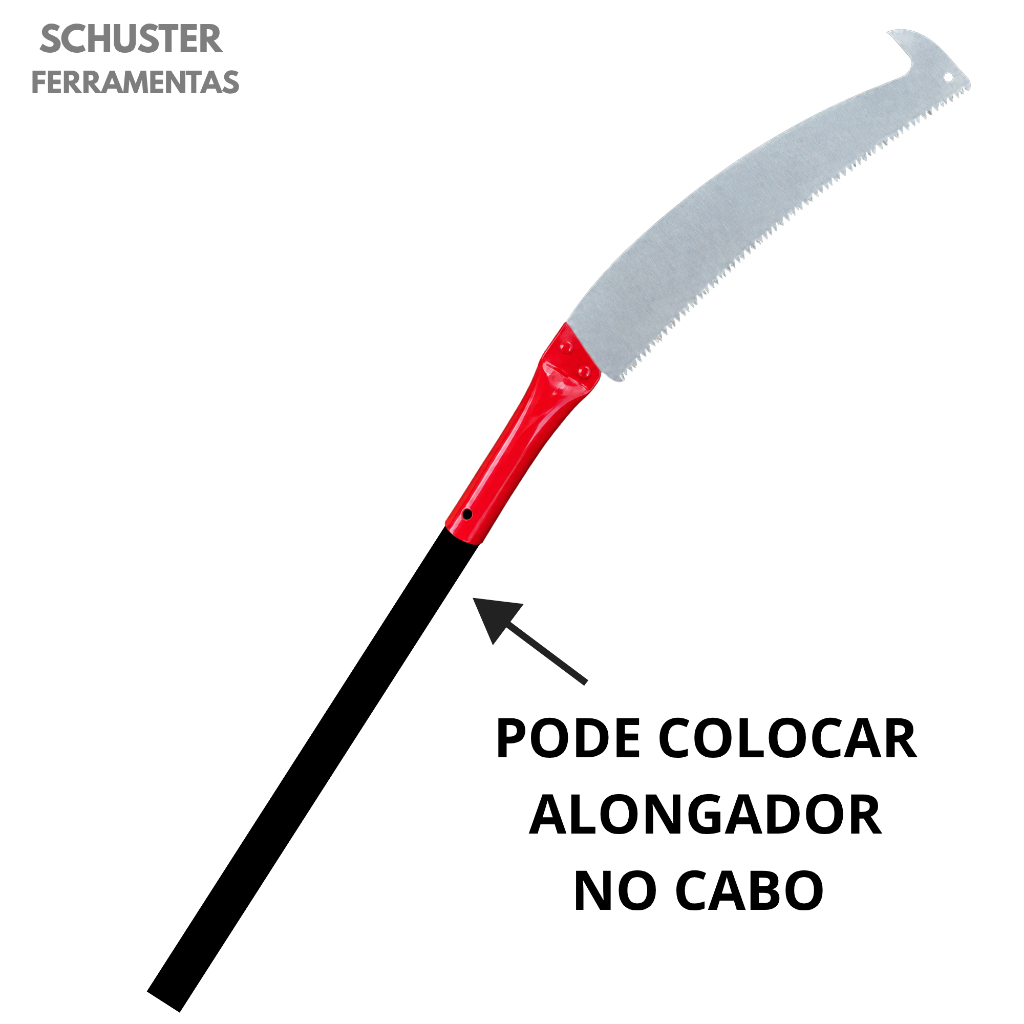 Serrote De Poda Galhos Com Serra Curva com gancho 14,5'' pol- cabo de metal lâmina de aço carbono — imagem 2 de 2