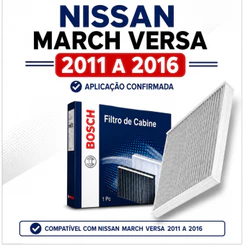Filtro Ar Condicionado Nissan March Versa + Higienizador 2011 a 2016