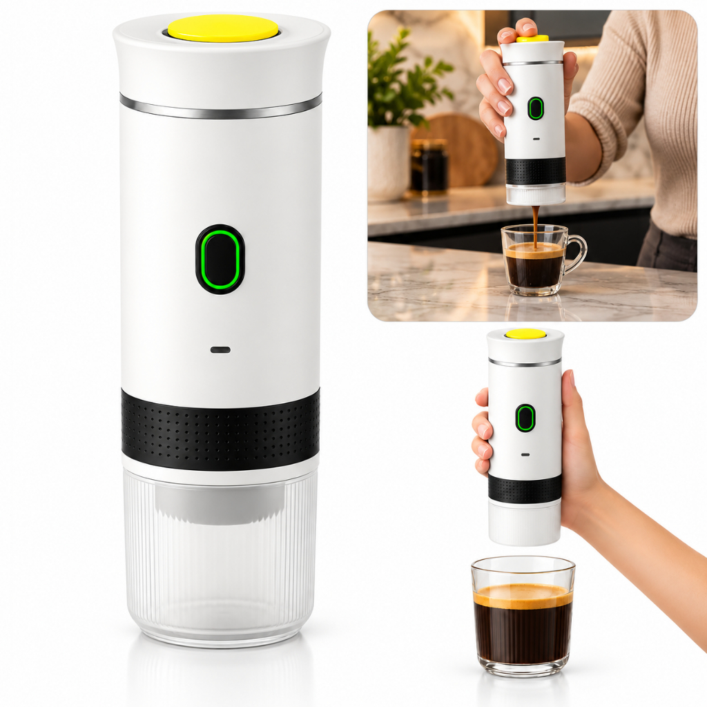 Máquina de Café Expresso Portátil Branca 3 em 1 com Bateria Recarregável Reservatório 60 ml DECO