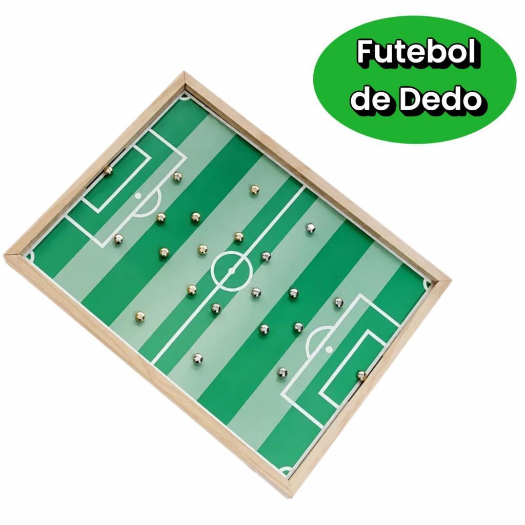 Kit Peteleco Jogo de Futebol Pregobol e Jogo de Dama e Trilha 2 em 1 Tabuleiro
