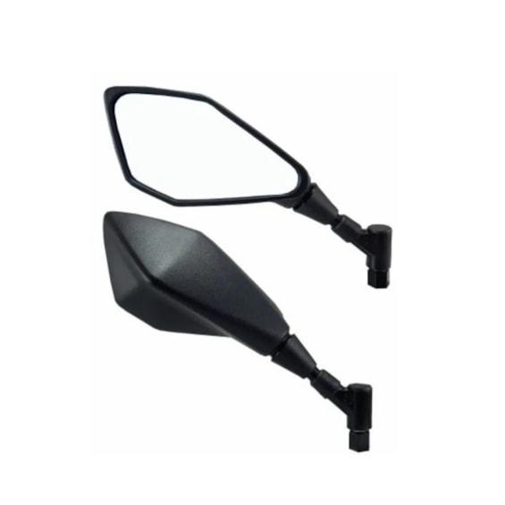 Par Retrovisor Z400 Articulado Haste Curta Rosca Yamaha Moto Esportivo