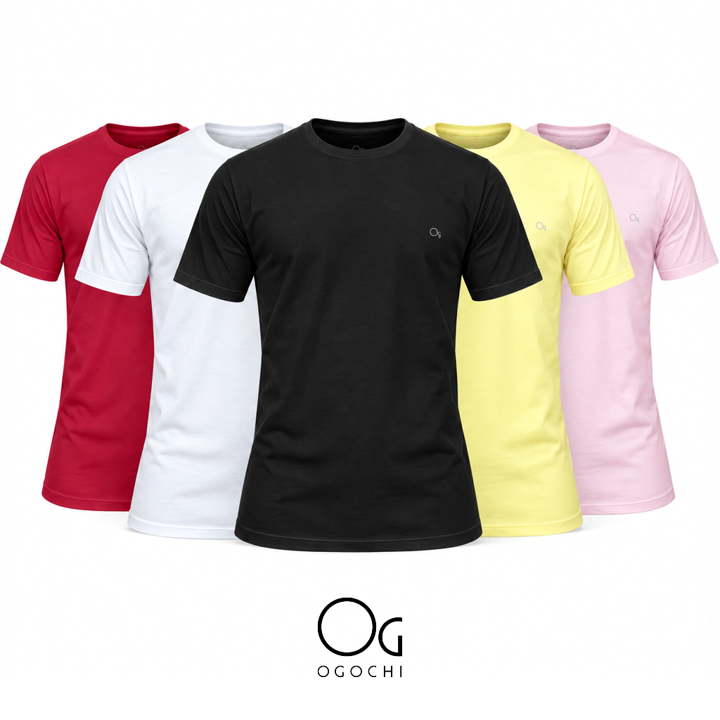 Camiseta Básica Masculina Ogochi Algodão Cotton Diversas Cores Camiseta Masculina Premium Slim
