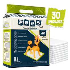 Tapete Higiênico para Cães Pees Plus Neutro 30 Un 80x60cm