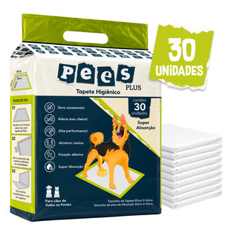 Tapete Higiênico para Cães Pees Plus Neutro 30 Un 80x60cm