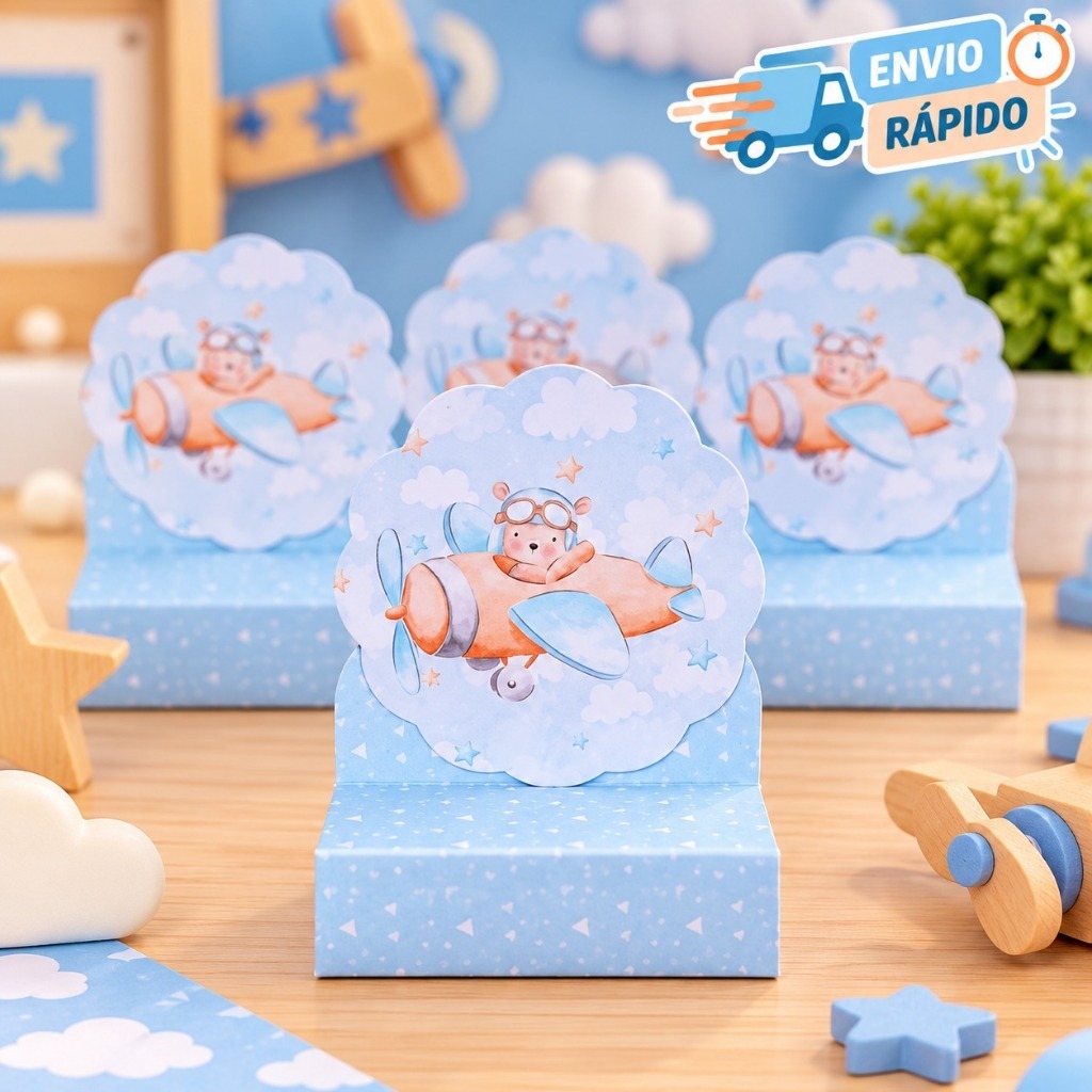ENVIO RÁPIDO Kit 20 Porta Bis Duplo Ursinho Aviador Lembrancinha Decoração Festa Infantil Personalizados Aniversario