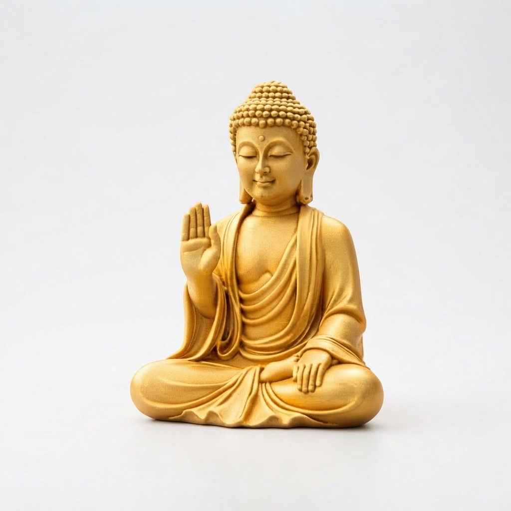 Imagem Estátua Buda Decorativo Zen Minimalista Jardim Meditação Feng Shui Casa