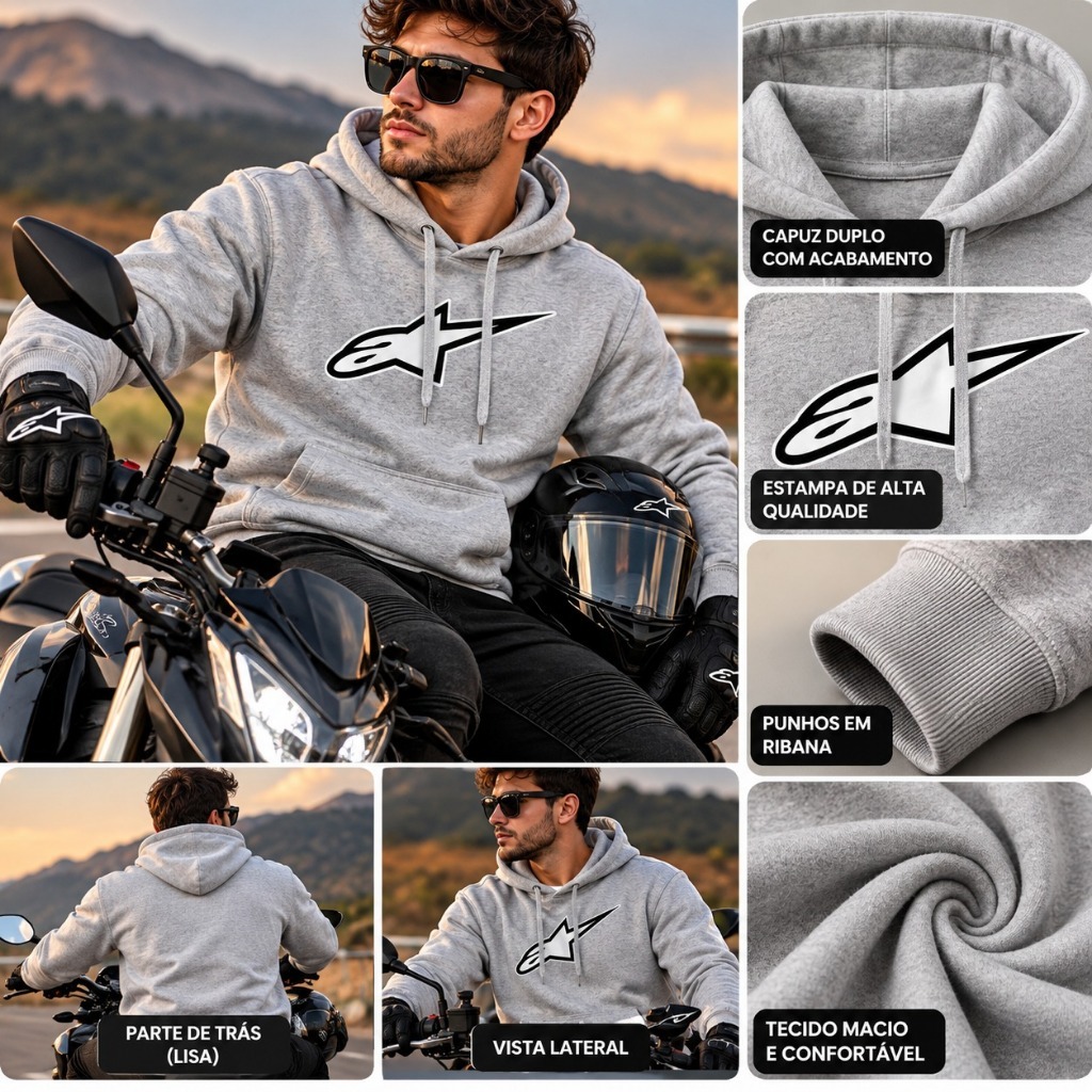 Moletom Ganguru Alta Qualidade Lançamento Alpine Motocross Unissex Masculino e Feminino Inverno 2026