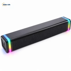 Caixa de Som RGB Aitek ACS4516 para PC 5W USB P2 Estéreo Controle no Cabo com Luzes RGB LED