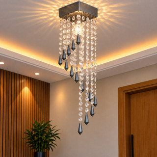 Luminária Pendente Cristal Acrílico E27 para Sala Quarto Cozinha mpq
