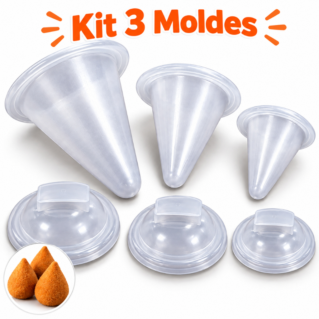 Kit 3 Formas Para Coxinha Silicone Pequena Média Grande Modelador Molde de Salgados
