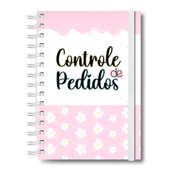 Caderneta Rosa de Anotações de Pedidos Empresa Caderno de Controle Capa Dura