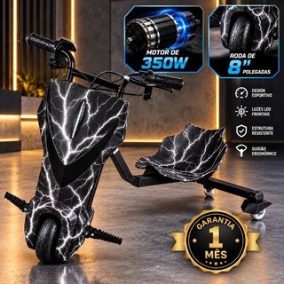 Triciclo Eletrico Drift Com Led Bluetooth 8 Polegadas 3 velocidade 350w