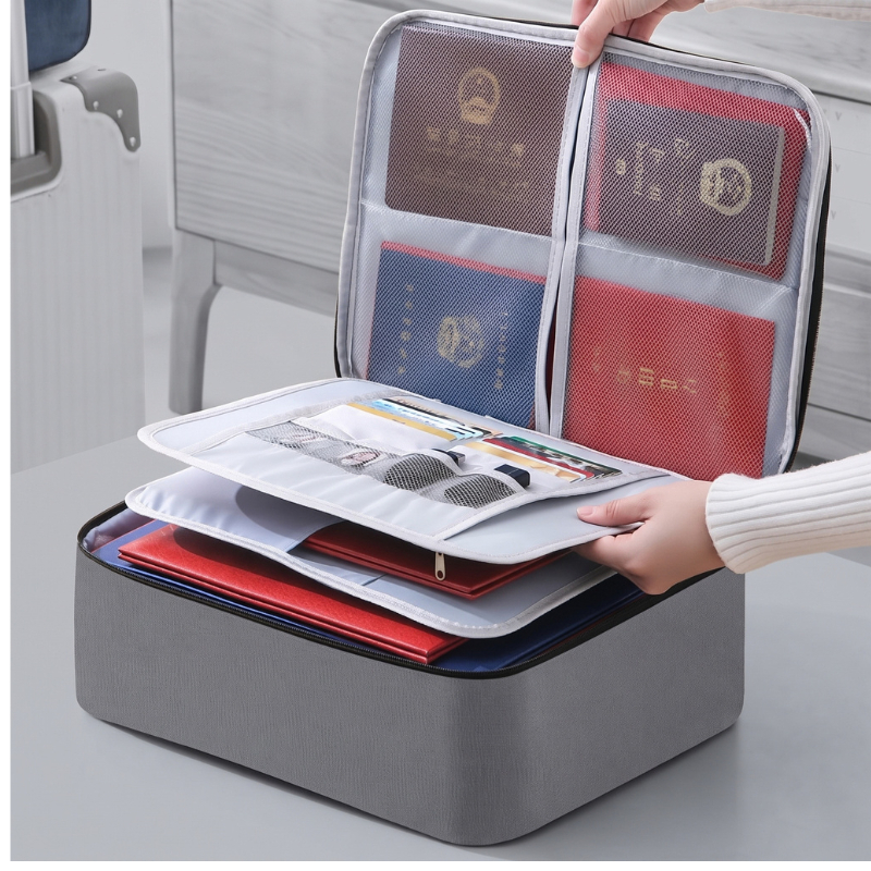 Bolsa Pasta Organizador De Documentos Vários Compartimento Trava Com Segredo Passaporte Cartão Ident Diploma organizador