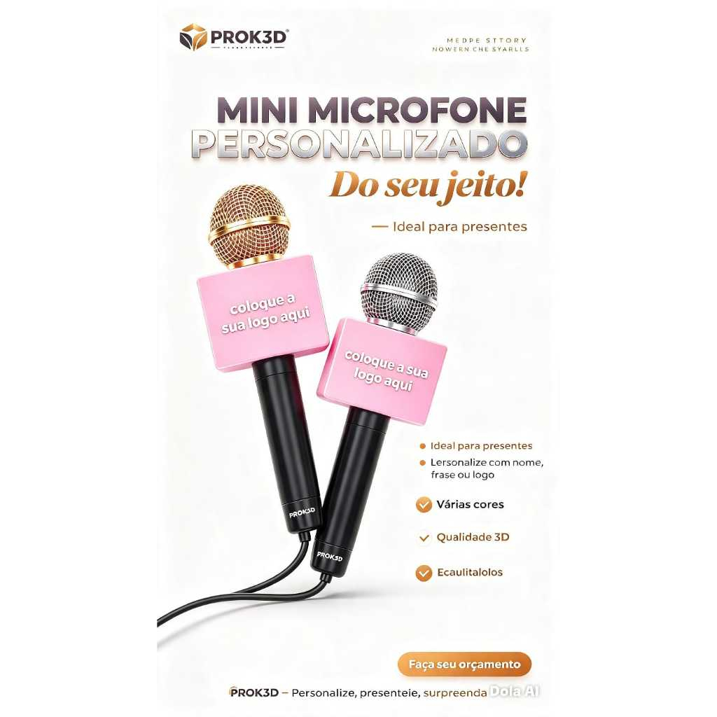 MICROFONE SUPORTE LAPELA  COM NOME OU SEM NOME