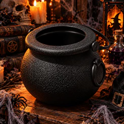 Caldeirão de Bruxa Preto Halloween para Doces e Decoração Silver Festas