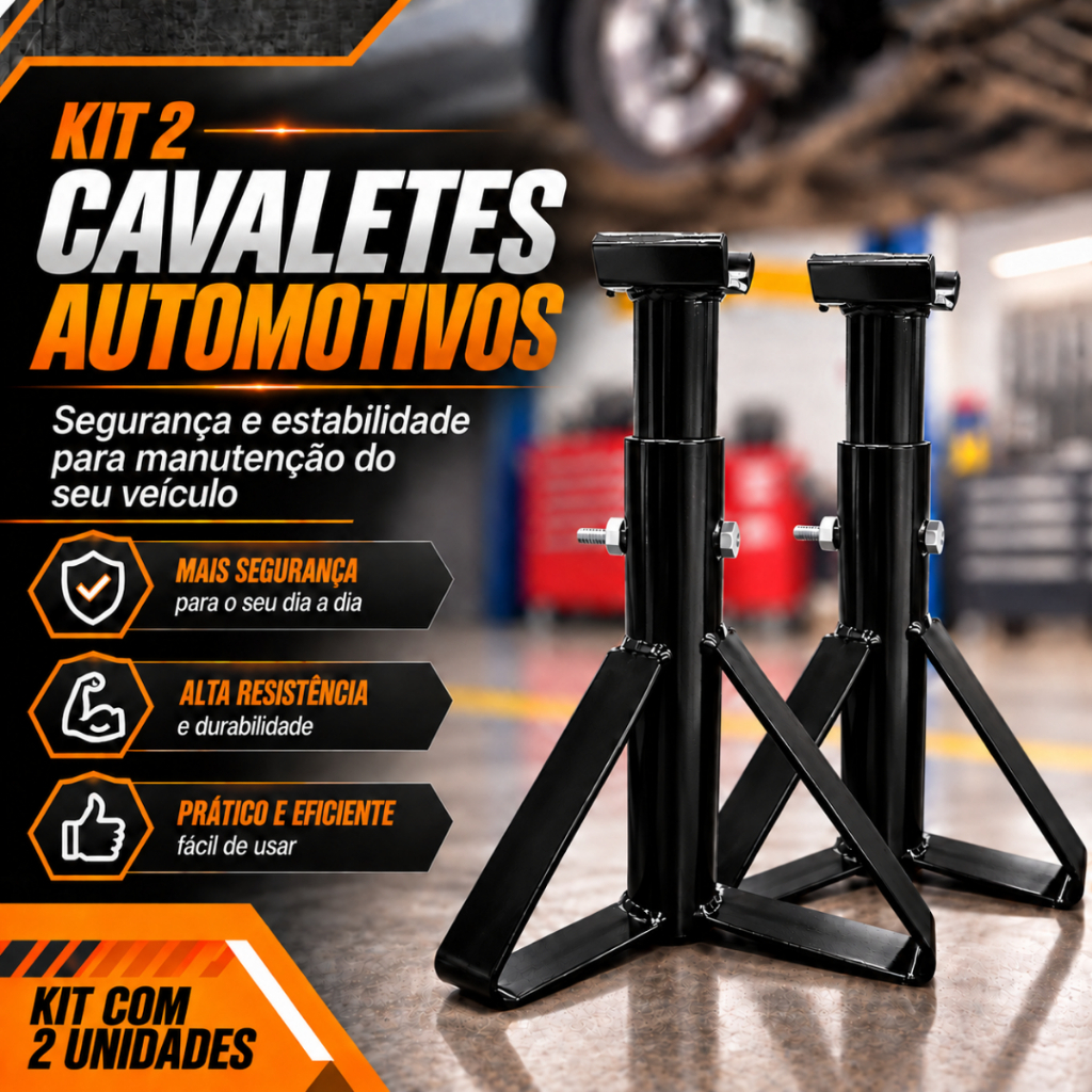Kit 2 Cavaletes Para Oficina Mecânica 2 Toneladas Promoção Achadinhos