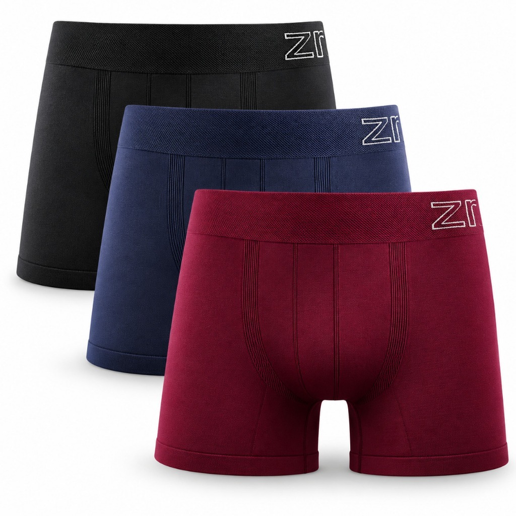 Kit 3 Cuecas Boxer Masculina Plus Size Zee Rucci Poliamida Sem Costura