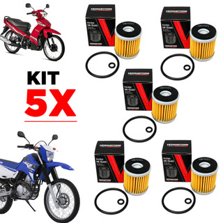 Kit 5 Filtros De Óleo Yamaha Ys Fazer Xtz Lander Tenene 250 Crypton 115 Com Oring Fz25 Abs Filtro De Oleo Vedamotors