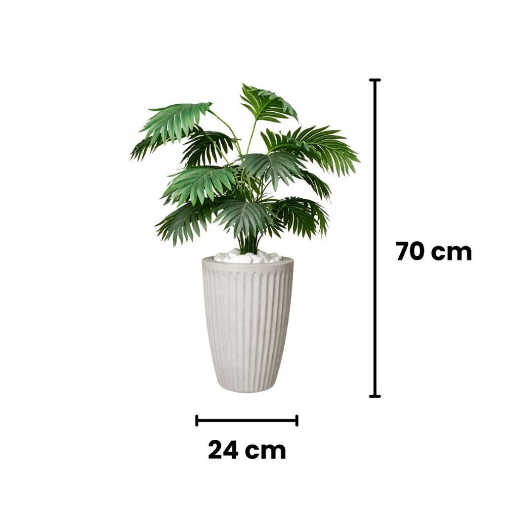 Planta Artificial Palmeira com Vaso 15 Folhas Polietileno Cone Romano · foto 2