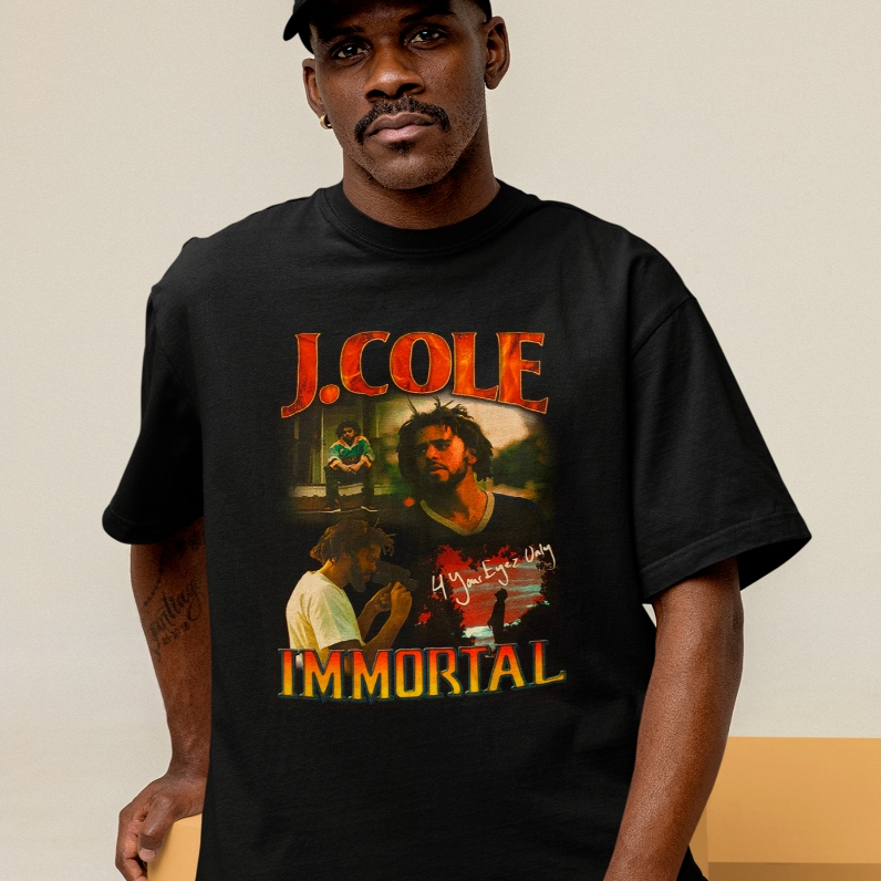 Camiseta Oversized J Cole Estampada Streetwear Masculina Moda Urbana Casual Confortável Estilo Despojado Jovem Unissex