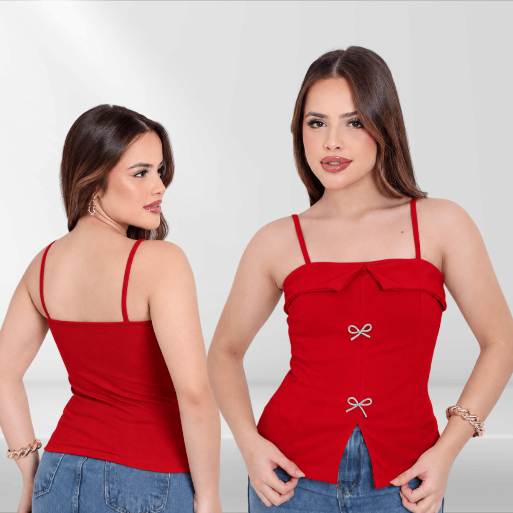 Blusinha Regata De Alcinha Tubinho Feminino Básico Elegante de Laço Moda Tendência Moderna