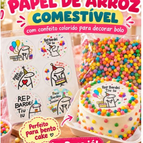 12 Papel de arroz bento cake comestivel flork aniversário diversoso bolo torta doces parabéns