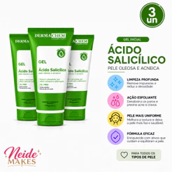 Gel Facial Antioleosidade Ácido Salicílico 100g Dermachem