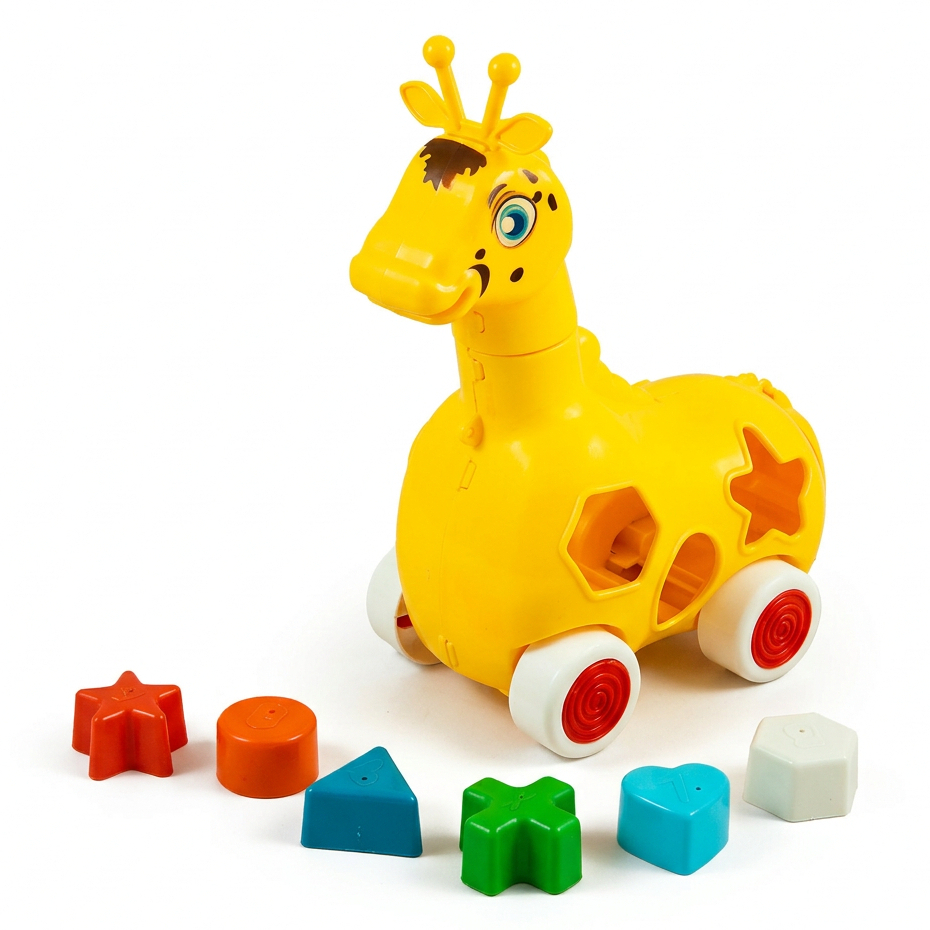 Girafa Lola Brinquedo Educativo de Encaixar Com 6 Peças Geométricas Didático Infantil | QUEEN SHOP · foto 2