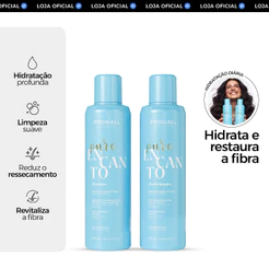 Kit Shampoo e Condicionador Limpeza Suave e Hidratação da Fibra Para Cabelos Ressecados e Quebradiços - Puro Encanto