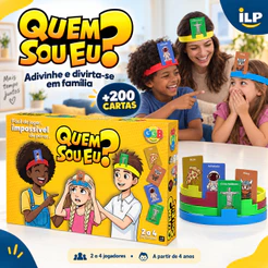 Jogo Quem Sou Eu GGB Mais de 200 Cartas Adivinhação Infantil e Família 2 a 4 Jogadores