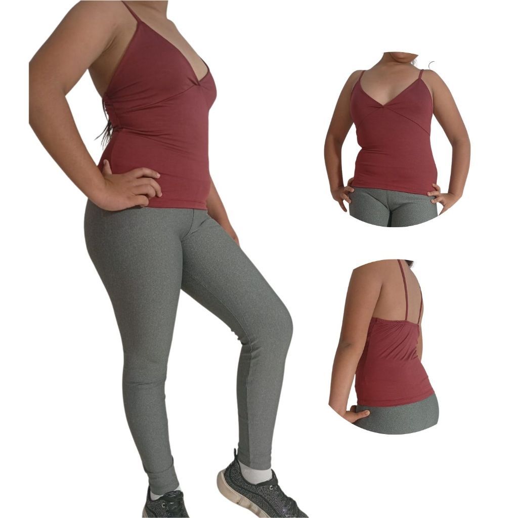 Regata Feminina Alça Fina Elástico Costas Tecido Romantic Blogueira Tendência Look Casual Dia a Dia Básica Confortável