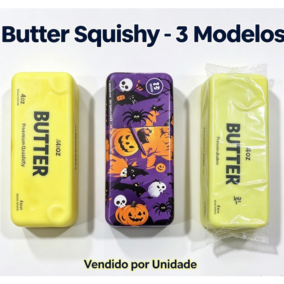 Brinquedo Squishy Manteiga Anti‑Estresse, Brinquedo Apertar Macio Slow Rising, Alívio Ansiedade, Presente Criança