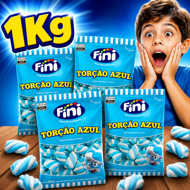 Kit Pacotão Bala Marshmallow Fini Azul Rosa Para Festas Lembrancinhas 1kg
