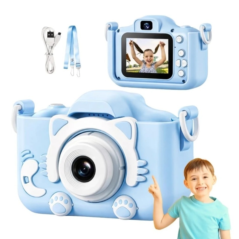 Câmera Digital Infantil Profissional Recarregável - Foto e Vídeo 1080P, Ideal para Crianças