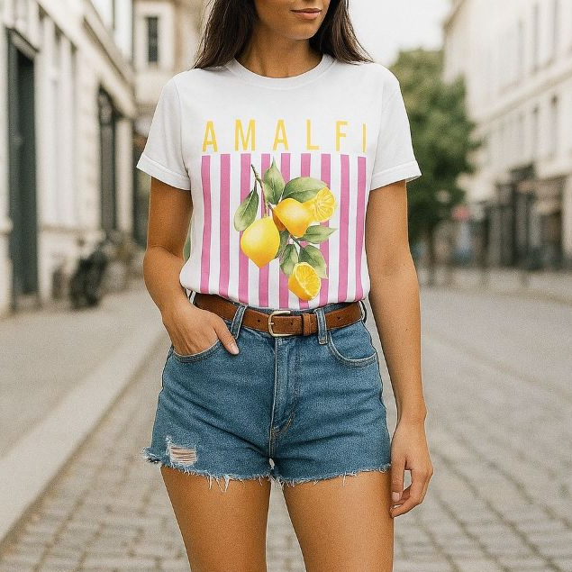 CAMISETA FEMININA VERÃO ALGODÃO CONFORTÁVEL T-SHIRT FLORAL TENDÊNCIA LISTRA ESTAMPADA