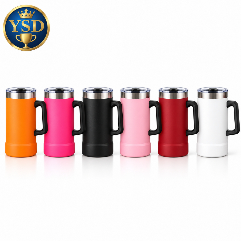 Copo Térmico de Aço Inox com Alça Grande Capacidade para Café e Bebidas