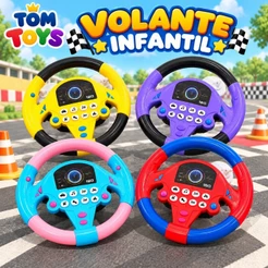 Volante Educativo Interativo Infantil Com Som Realista Brinquedo De Criança Sonoro Musical Bebê