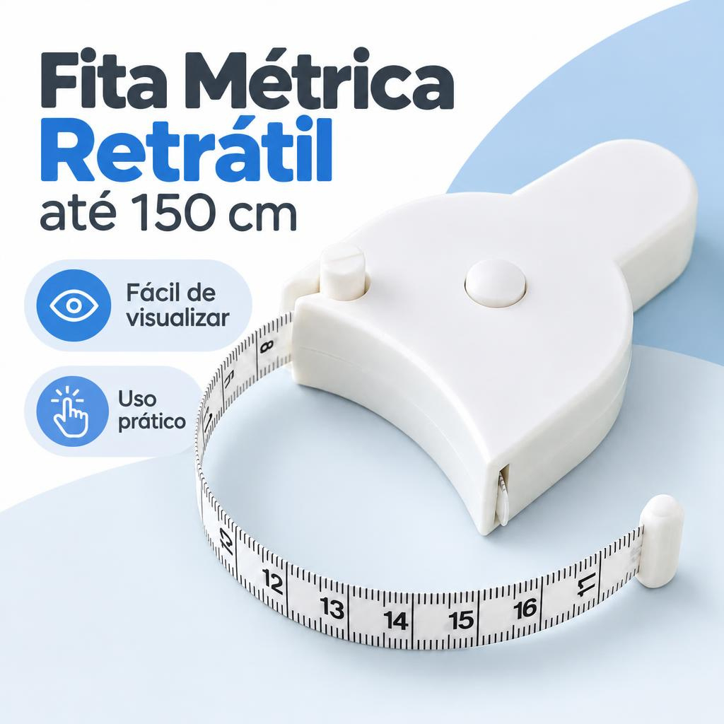Fita Métrica 150cm Flexível – Medição Corporal, Fitness, Academia e Costura