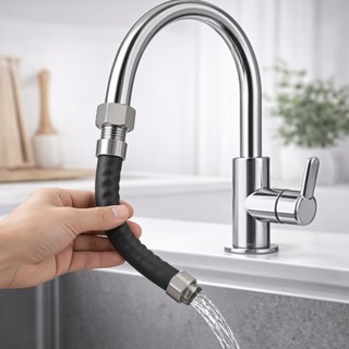 Mangueira de Silicone Flexível Extensora de Torneira 20cm