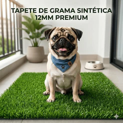 Tapete Higiênico Grama Sintética Cachorro Lavável 12mm Banheiro Pet Treino Xixi Antiderrapante