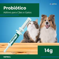 Probiótico Vetnil Suplemento para Cães e Gatos - Seringa 14g
