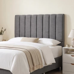 Cabeceira Cama Box Casal 140 cm Dália W01 Linho Cinza Escuro - Lyam Decor