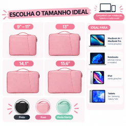 Bolsa para Tablet Impermeável com Múltiplas Camadas e Almofadadas Estojo Protetor para iPad 11/13/15 polegadas