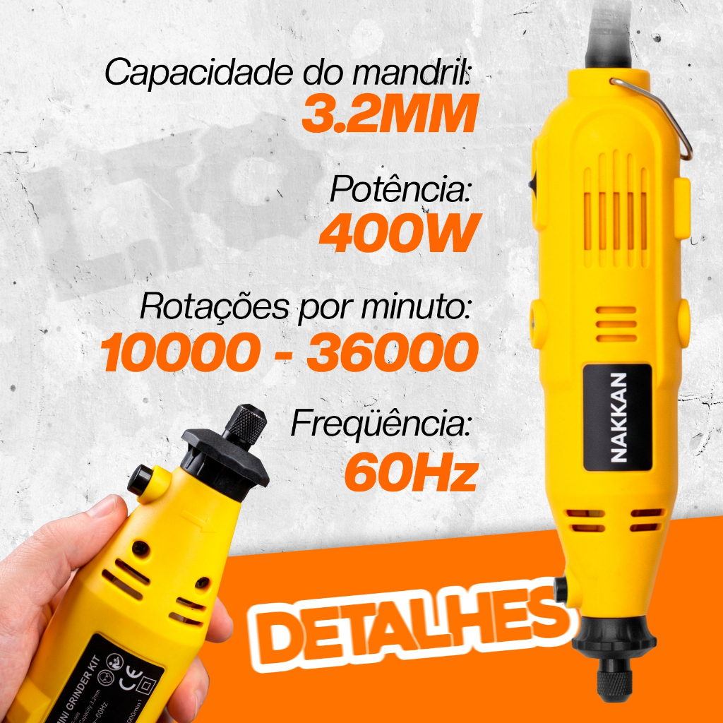 Micro Mini Retifica Lixadeira 210 Peças 400w Com Eixo Flexivel · foto 2