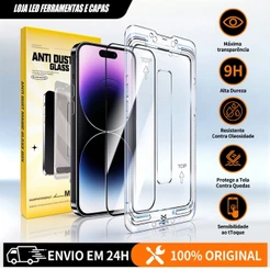 Película Vidro Temperado 9D Cobertura Total para iPhone 17 16 15 14 13 12 11 Pro Max Anti Impacto HD Privacidade