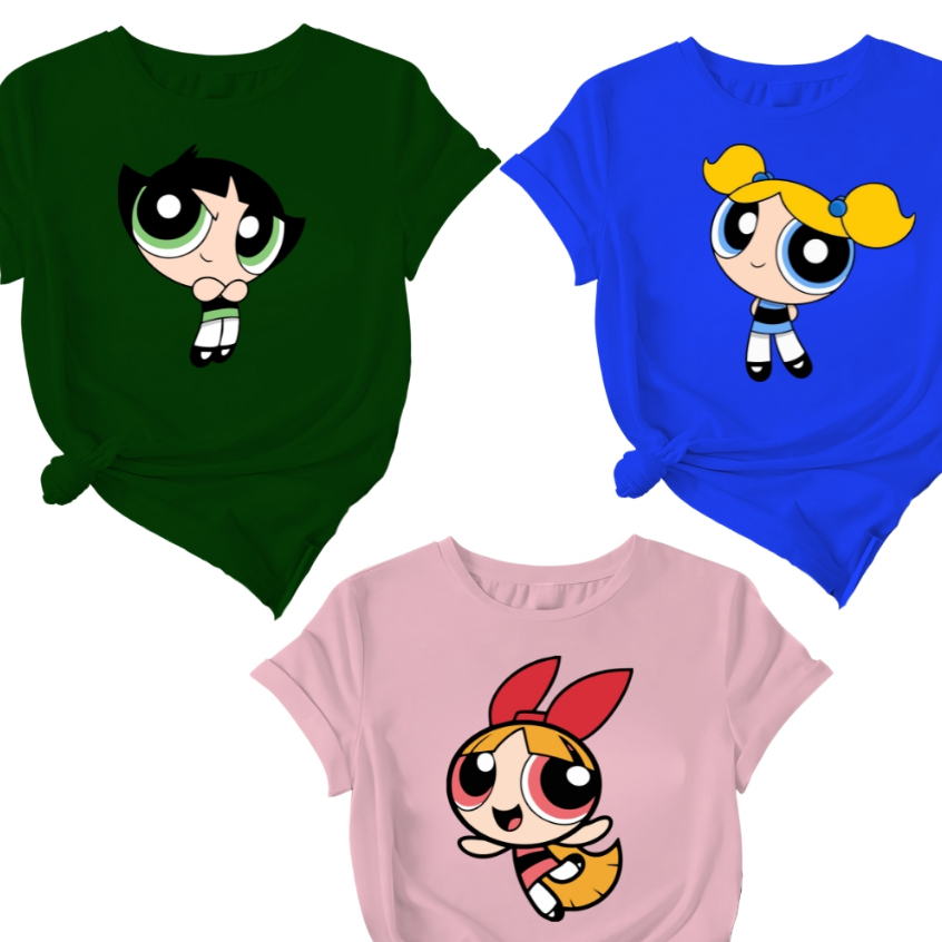 Camiseta Desenho Meninas Super Poderosas Lindinha Florzinha e Docinho Infantil 100% Algodão Unissex