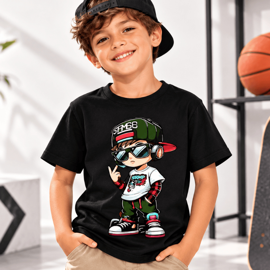 Camiseta Casual E Colorida Infantil Manga Curta E Simples Adequado Para Crianças algodão Estampa De Menino Estiloso