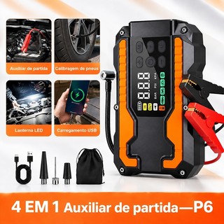 Auxiliar Partida Bateria Compressor Ar Emergência Portátil,20000mAh Auxiliar De Partida Bateria Veicular Com Power Bank