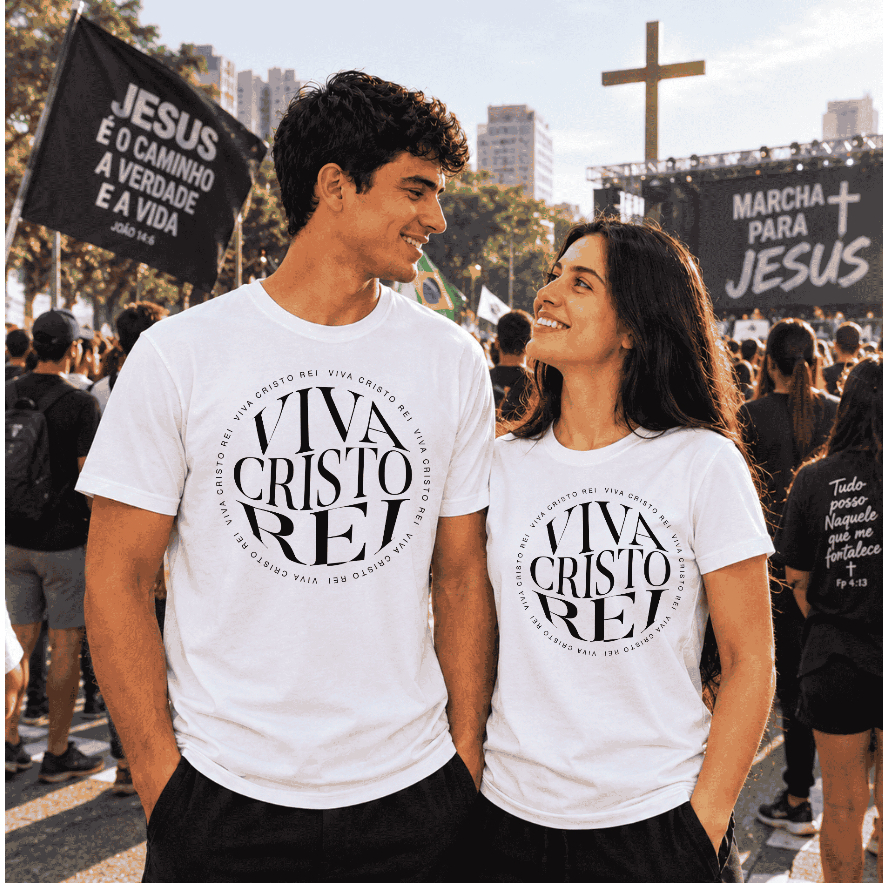 Camiseta Cristã Viva Cristo Rei Unissex Estampada Masculina Feminina Evangélica Jesus Fé Religiosa 06