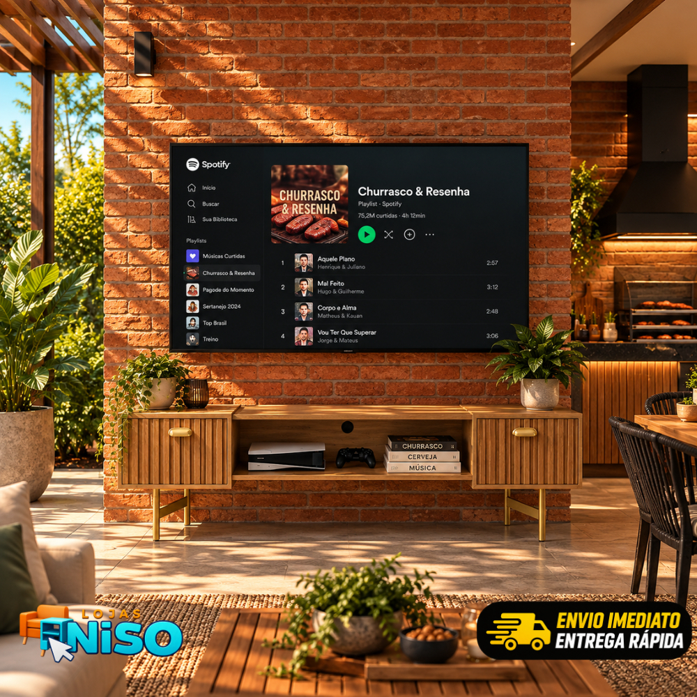Rack Home Pés Ferro Leão Sala 1.80 cm Para Tv 75 pol Home com 2 Portas Rack Turquia 1.18 cm para tv 50 pol- LANCAMENTO